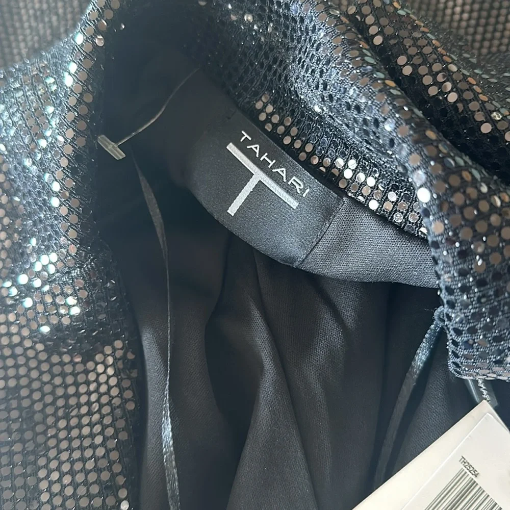 NWT T TAHARI Women's Sequined Open-Front Blazer
